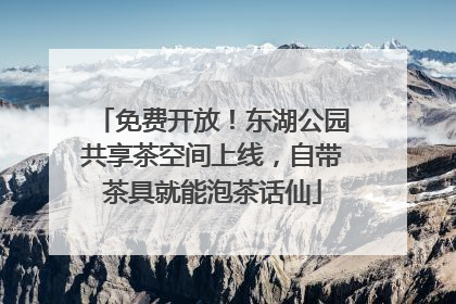 免费开放！东湖公园共享茶空间上线，自带茶具就能泡茶话仙