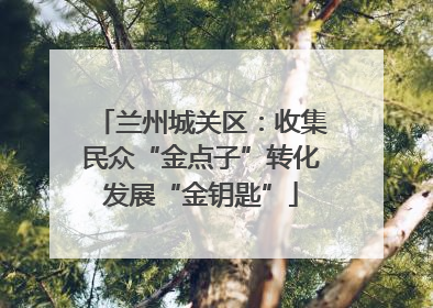 兰州城关区：收集民众“金点子”转化发展“金钥匙”