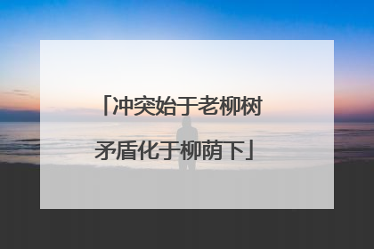 冲突始于老柳树 矛盾化于柳荫下