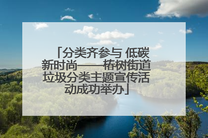 分类齐参与 低碳新时尚——椿树街道垃圾分类主题宣传活动成功举办