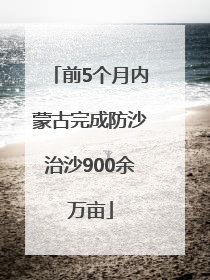 前5个月内蒙古完成防沙治沙900余万亩