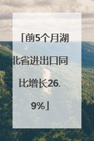 前5个月湖北省进出口同比增长26.9%