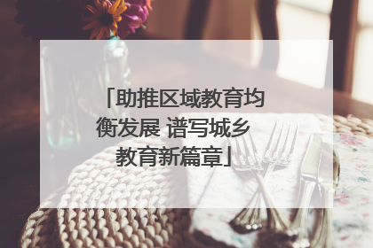 助推区域教育均衡发展 谱写城乡教育新篇章