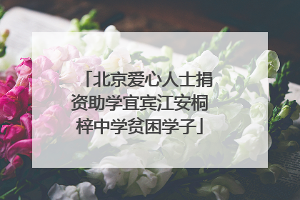 北京爱心人士捐资助学宜宾江安桐梓中学贫困学子