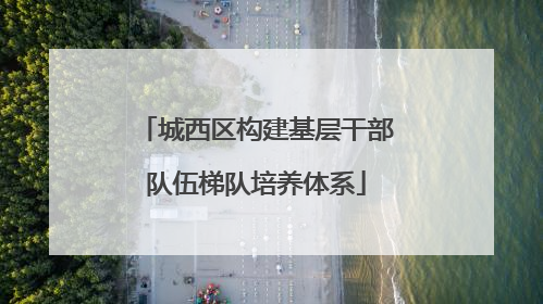城西区构建基层干部队伍梯队培养体系