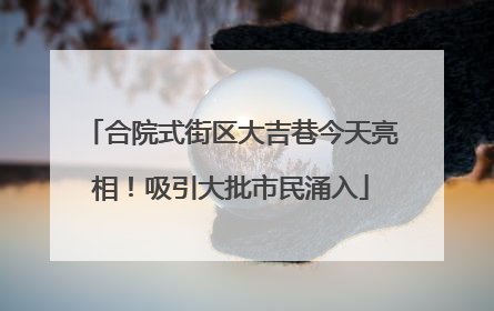 合院式街区大吉巷今天亮相！吸引大批市民涌入