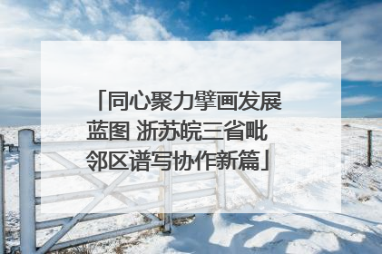 同心聚力擘画发展蓝图 浙苏皖三省毗邻区谱写协作新篇