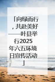 向绿而行，共赴美好——叶县举行2025年六五环境日宣传活动