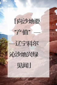 向沙地要“产值”——辽宁科尔沁沙地兴绿见闻
