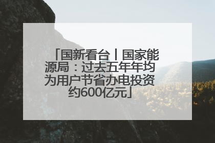 国新看台丨国家能源局：过去五年年均为用户节省办电投资约600亿元