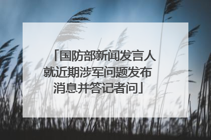 国防部新闻发言人就近期涉军问题发布消息并答记者问