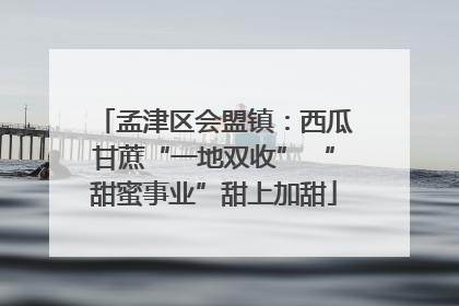 孟津区会盟镇：西瓜甘蔗“一地双收” “甜蜜事业”甜上加甜