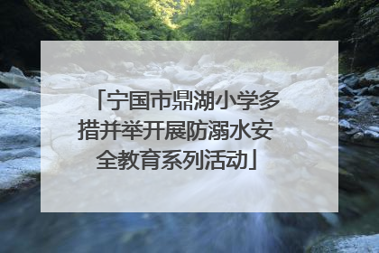 宁国市鼎湖小学多措并举开展防溺水安全教育系列活动