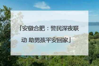 安徽合肥：警民深夜联动 助男孩平安回家