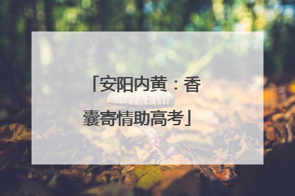 安阳内黄：香囊寄情助高考