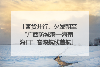客货并行、夕发朝至 “广西防城港—海南海口”客滚航线首航