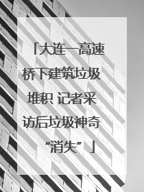 大连一高速桥下建筑垃圾堆积 记者采访后垃圾神奇“消失”