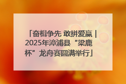 奋楫争先 敢拼爱赢｜2025年漳浦县“梁鹿杯”龙舟赛圆满举行