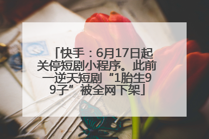 快手：6月17日起关停短剧小程序。此前一逆天短剧“1胎生99子”被全网下架
