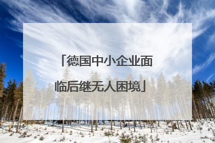 德国中小企业面临后继无人困境