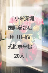 小米深圳国际总部启用 开园仪式招募米粉20人