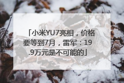 小米YU7亮相，价格要等到7月，雷军：19.9万元是不可能的
