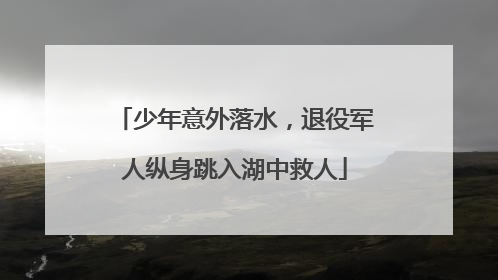 少年意外落水，退役军人纵身跳入湖中救人