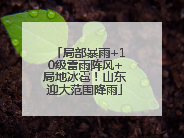 局部暴雨+10级雷雨阵风+局地冰雹！山东迎大范围降雨