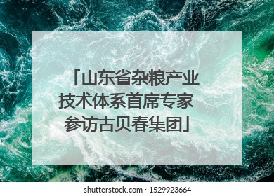 山东省杂粮产业技术体系首席专家参访古贝春集团