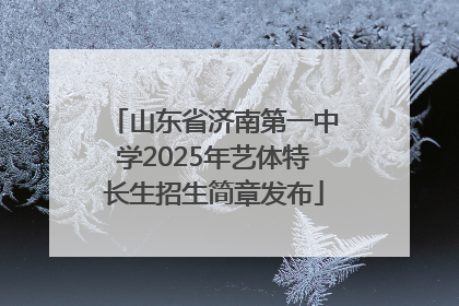 山东省济南第一中学2025年艺体特长生招生简章发布