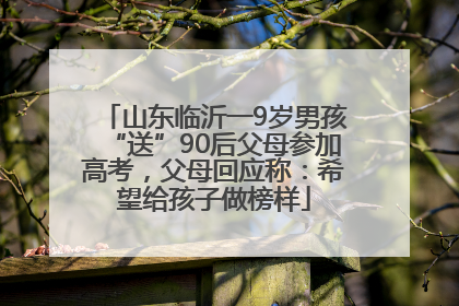山东临沂一9岁男孩“送”90后父母参加高考，父母回应称：希望给孩子做榜样