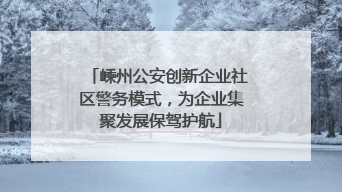 嵊州公安创新企业社区警务模式，为企业集聚发展保驾护航