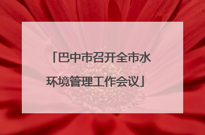 巴中市召开全市水环境管理工作会议