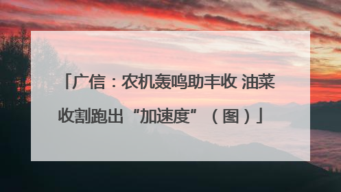 广信：农机轰鸣助丰收 油菜收割跑出“加速度”（图）