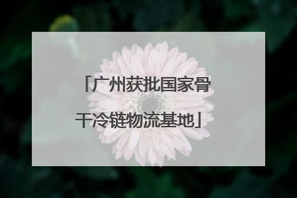 广州获批国家骨干冷链物流基地