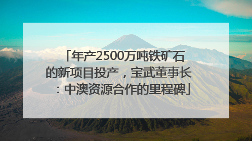 年产2500万吨铁矿石的新项目投产，宝武董事长：中澳资源合作的里程碑