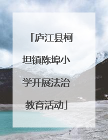 庐江县柯坦镇陈埠小学开展法治教育活动