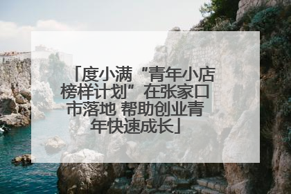 度小满“青年小店榜样计划”在张家口市落地 帮助创业青年快速成长