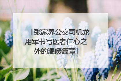 张家界公交司机龙用军书写医者仁心之外的温暖篇章