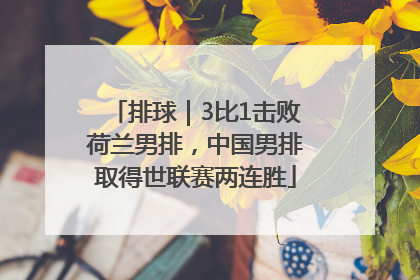 排球｜3比1击败荷兰男排，中国男排取得世联赛两连胜