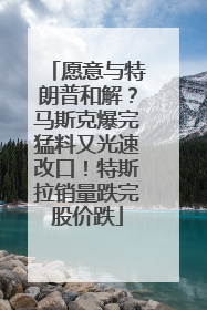 愿意与特朗普和解?马斯克爆完猛料又光速改口!特斯拉销量跌完股价跌
