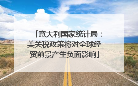 意大利国家统计局：美关税政策将对全球经贸前景产生负面影响