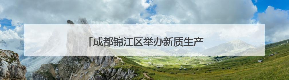 成都锦江区举办新质生产力实践者说主题沙龙活动