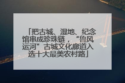 把古城、湿地、纪念馆串成珍珠链，“鲁风运河”古城文化廊道入选十大最美农村路