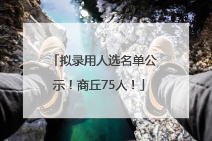 拟录用人选名单公示！商丘75人！