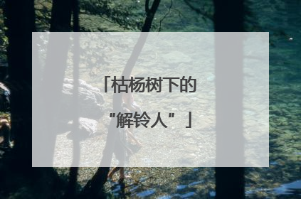 枯杨树下的“解铃人”