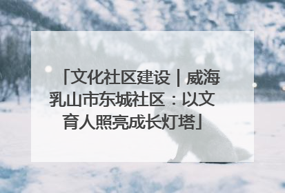 文化社区建设｜威海乳山市东城社区：以文育人照亮成长灯塔