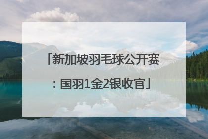 新加坡羽毛球公开赛：国羽1金2银收官