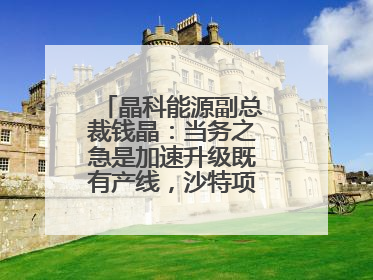 晶科能源副总裁钱晶：当务之急是加速升级既有产线，沙特项目正推进中