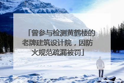 曾参与检测黄鹤楼的老牌建筑设计院，因防火规范疏漏被罚